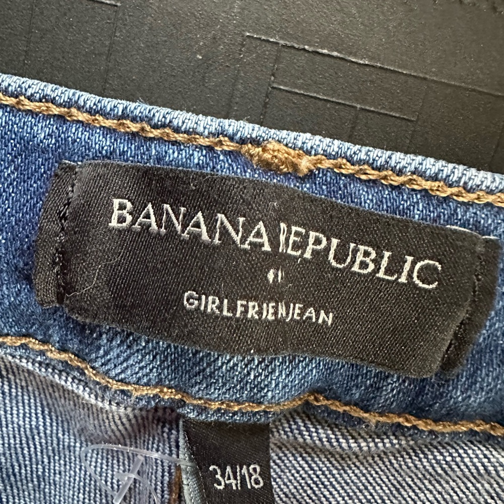 PLUS SIZE!  Banana Republic Blue Boyfriend Jeans Classic Denim